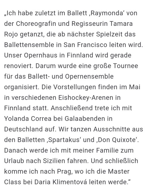 Ballettstar Vorstellungsgespräch auf deutsch Michal Krcmar