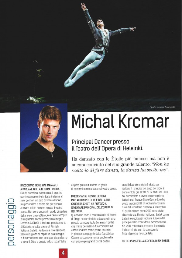 Primo Ballerino Michal Krcmar Proffessione Danza Teatro Opera