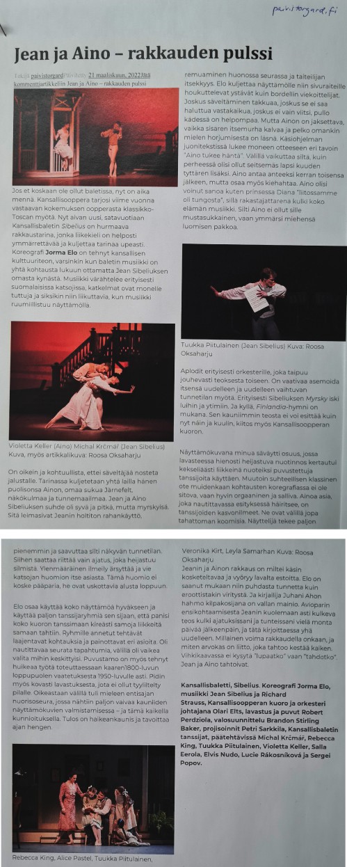 Sibelius ballet Michal Krcmar Paivistorgard.fi oopperabaletti FN