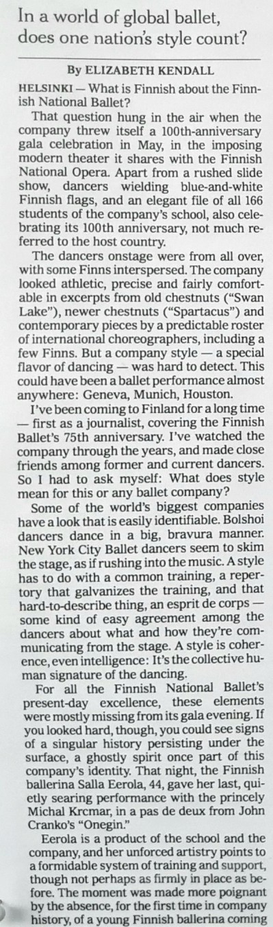 New York Times Finniah Ballet Michal Krcmar Lead Principal dance