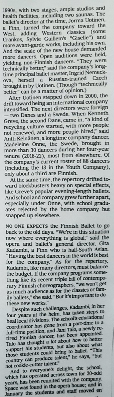 New York Times Finniah Ballet Michal Krcmar Principal dancer