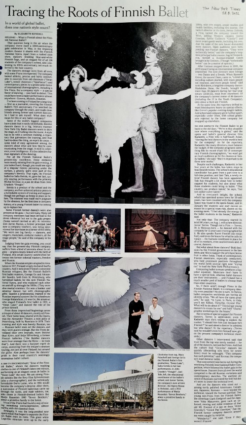 New York Times Ballet Michal Krcmar Lead Principal dancer