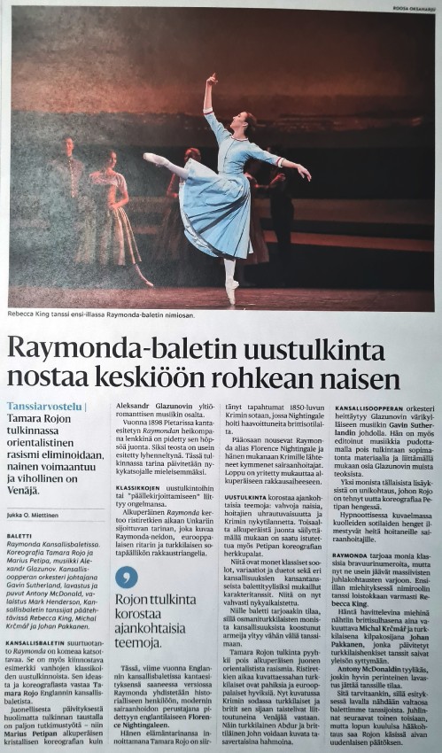 Raymonda Tamara Rojo Helsingin Sanomat Michal Krcmar