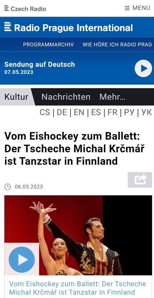 Ballettstar Vorstellungsgespräch auf deutsch Michal Krcmar